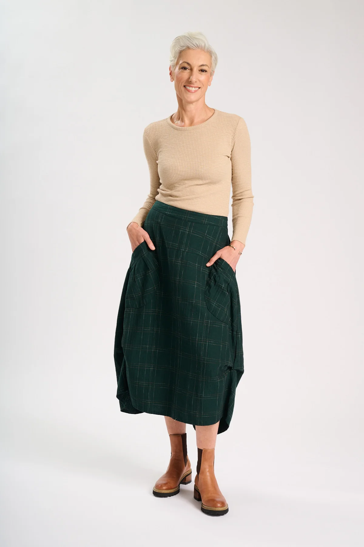 Olga De Polga - Milwaukee Cadiz - Midi Cotton Skirt - Green