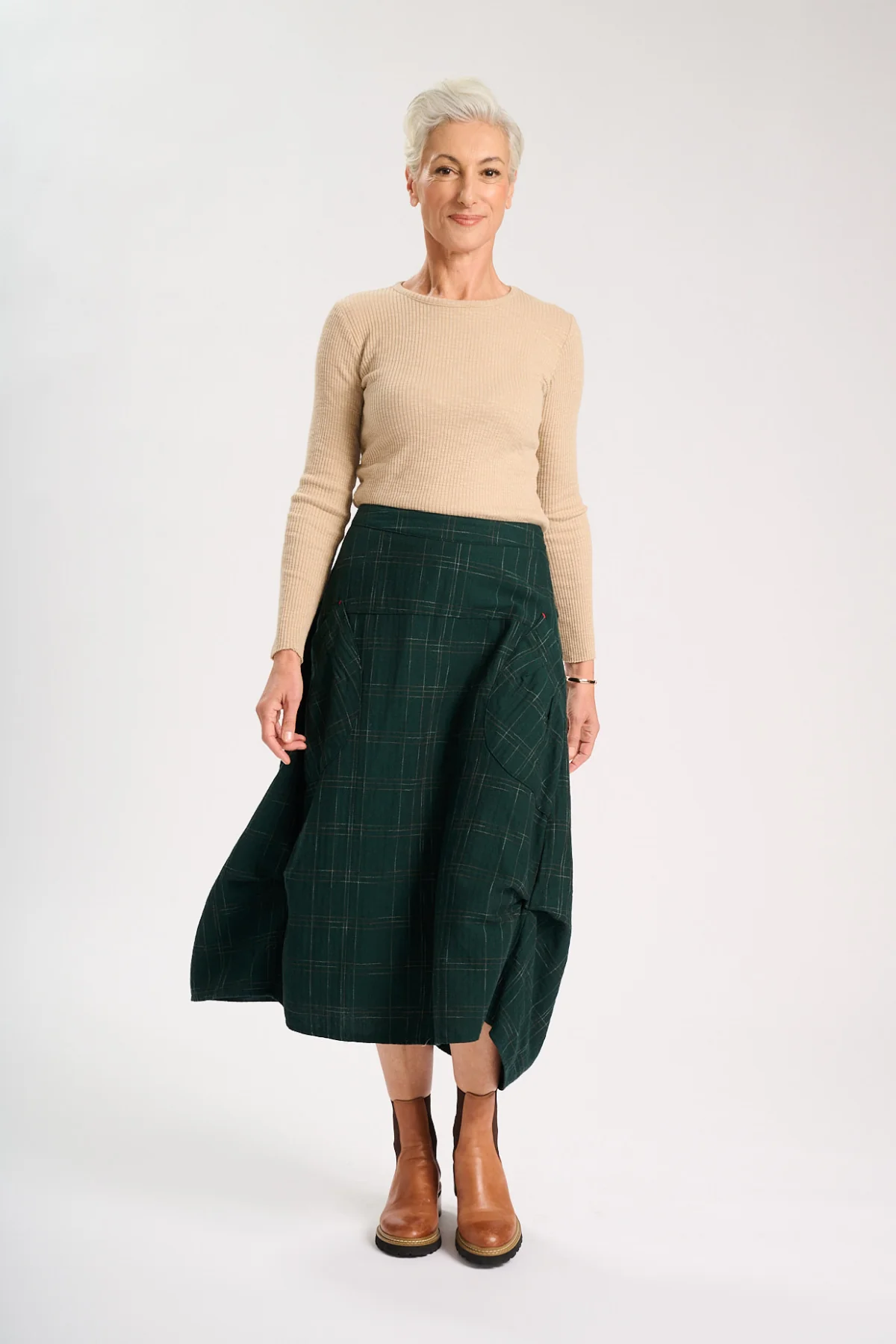 Olga De Polga - Milwaukee Cadiz - Midi Cotton Skirt - Green