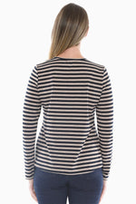 JUMP Clothing Stripe Crew Top - Navy/Oat