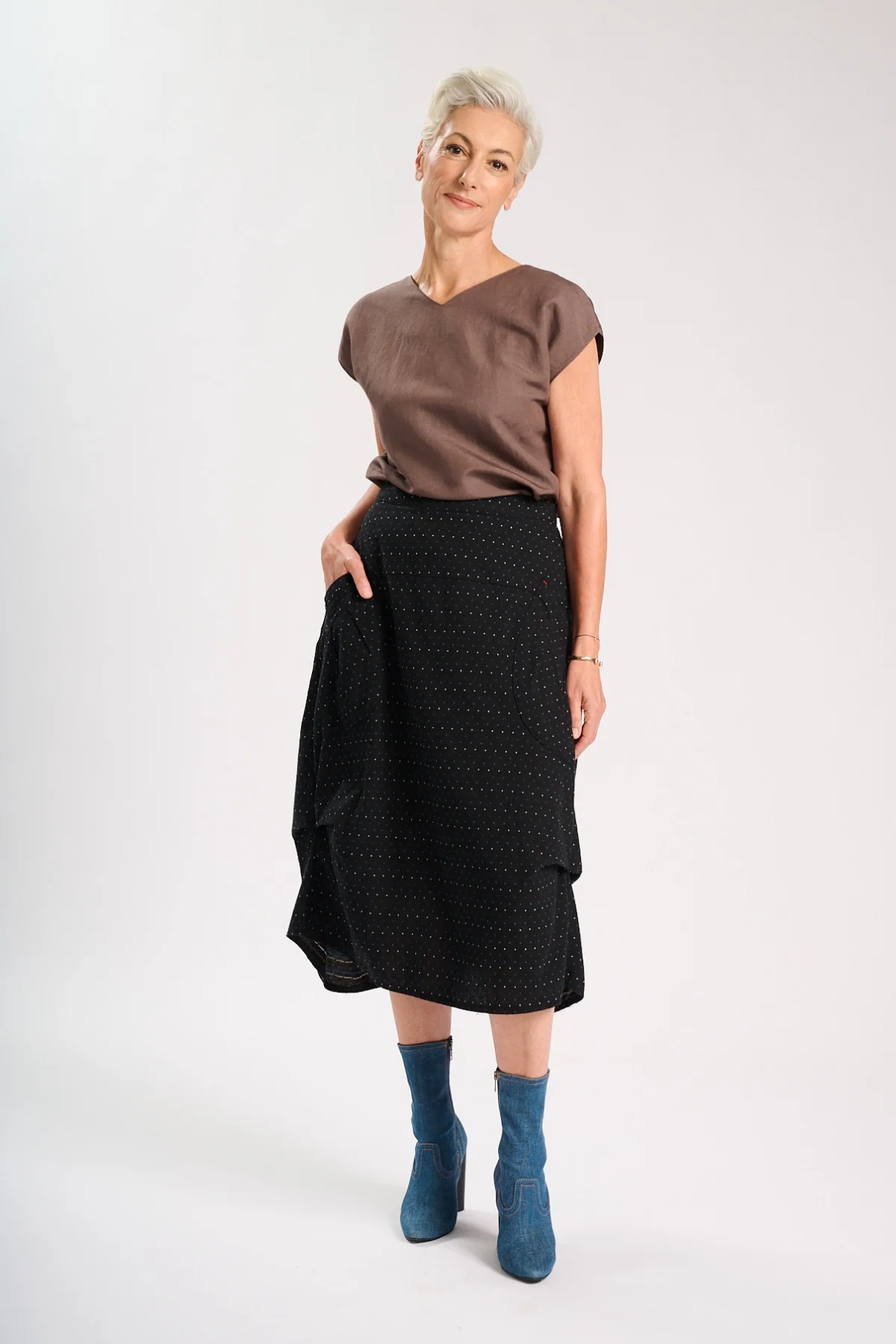 Olga De Polga - Milwaukee Astrid - Midi Cotton Skirt - Black