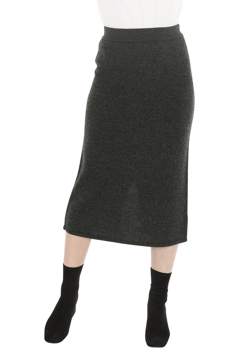 JUMP Clothing Pull On Knit Skirt - Charcoal
