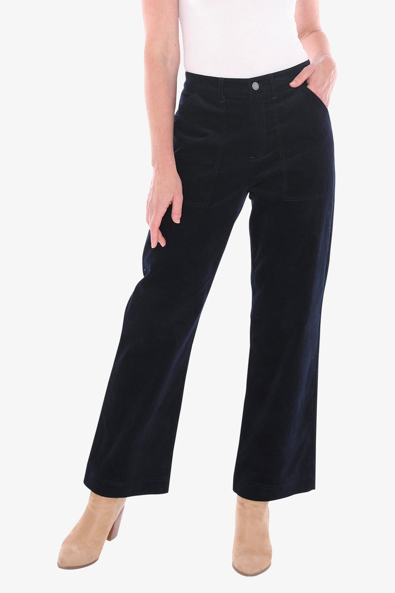 JUMP Clothing Patch Pocket Velour Pant - Ink
