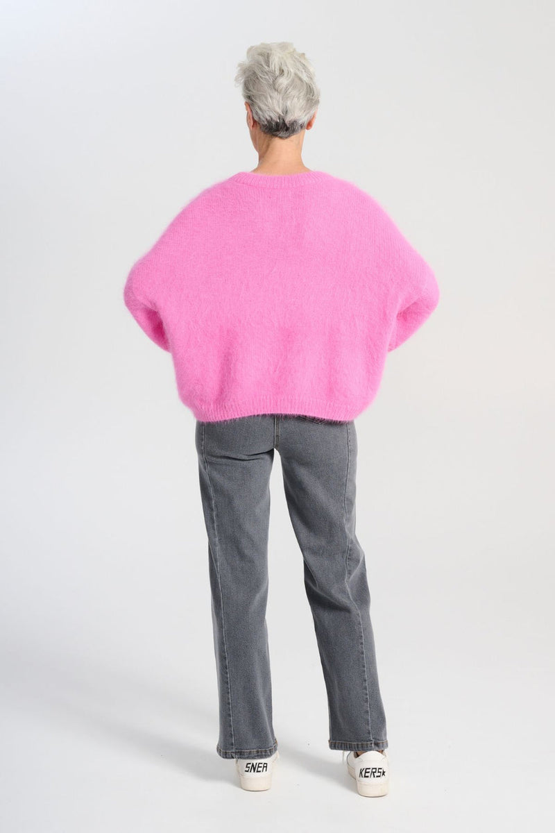 ‘Montreal’ Knit Angora Sweater - Bubblegum Pink