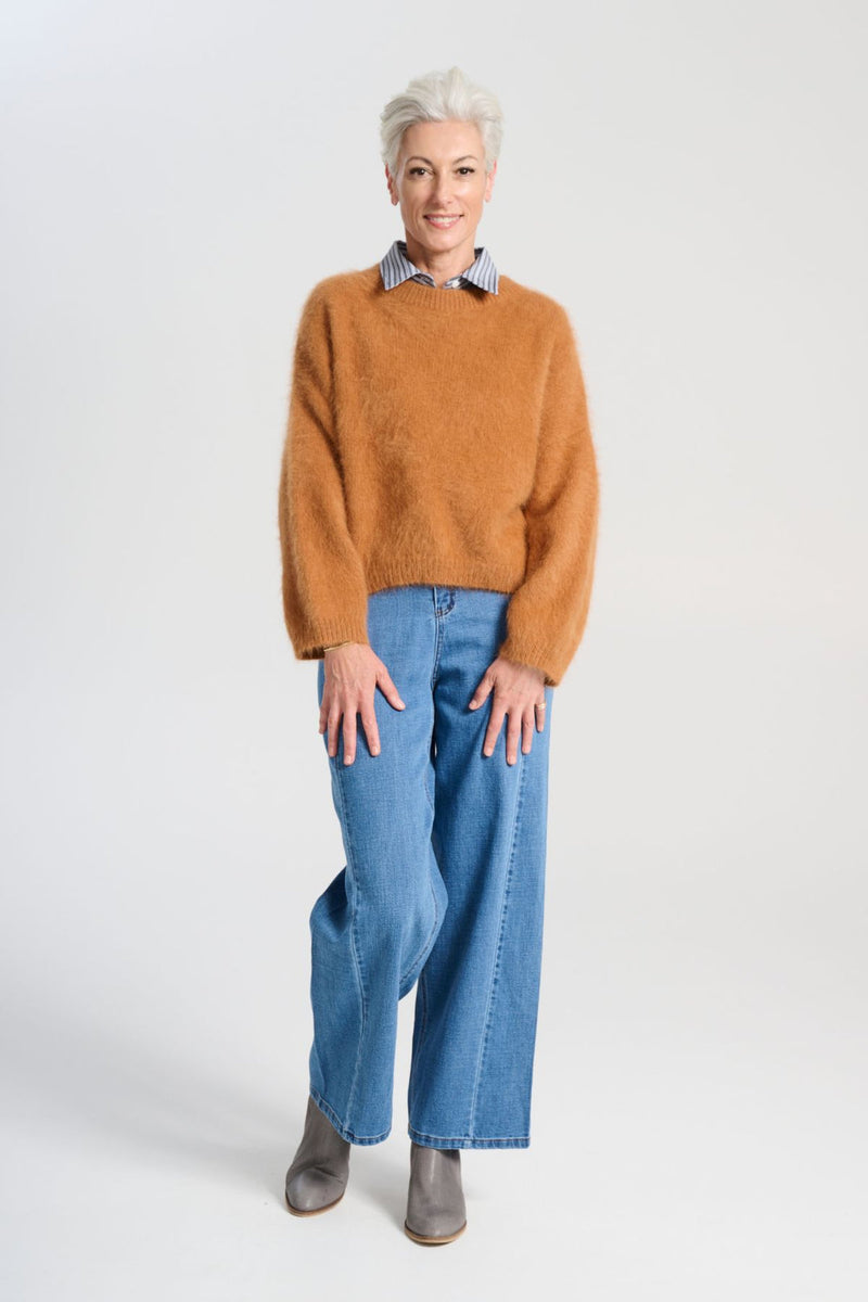 ‘Montreal’ Knit Angora Sweater - Caramel