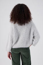 ‘Montreal’ Knit Angora Sweater - Silver Grey