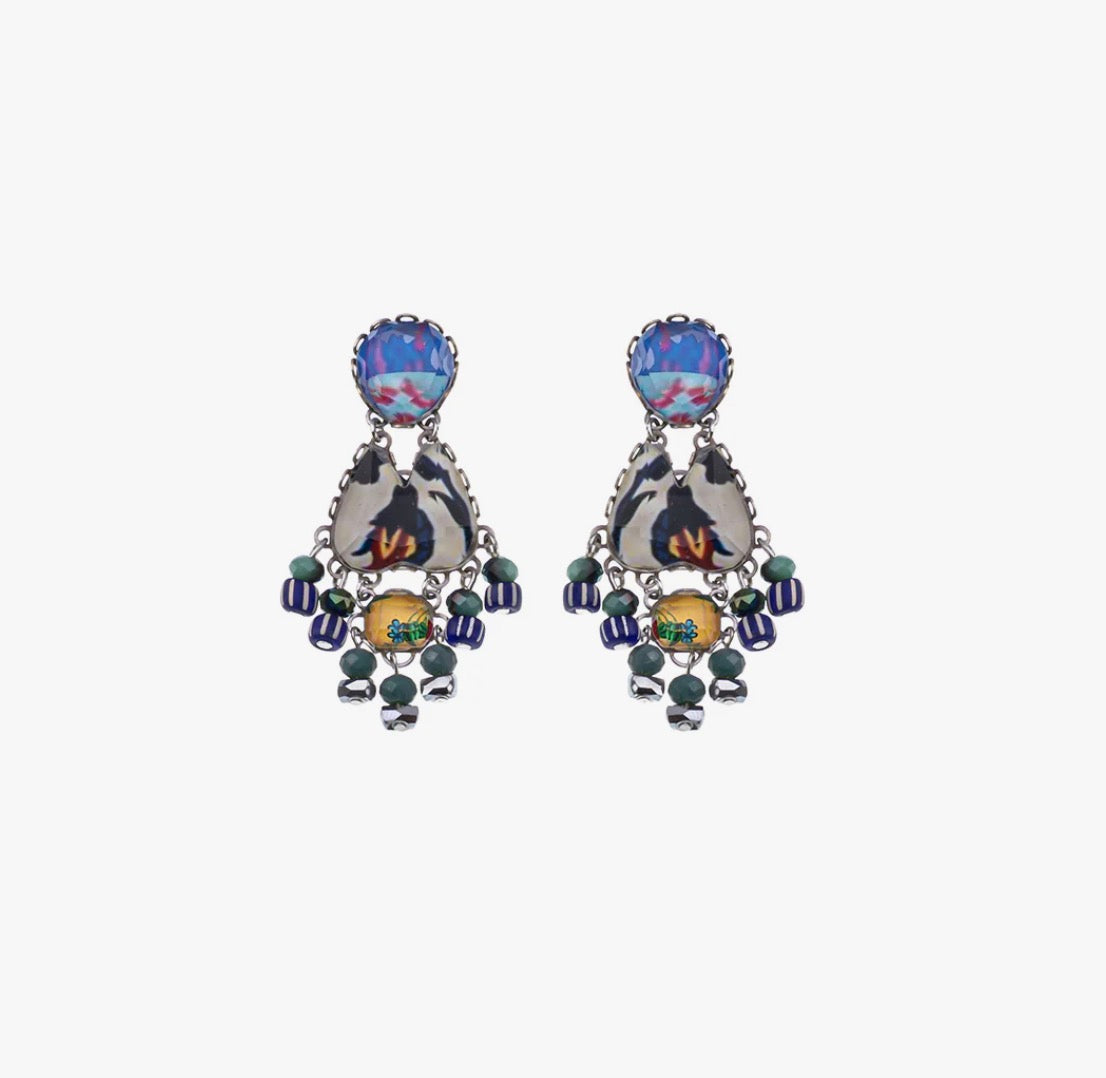 AYALA BAR - Handmade Glass Earrings - Candy Twist Marshmallow