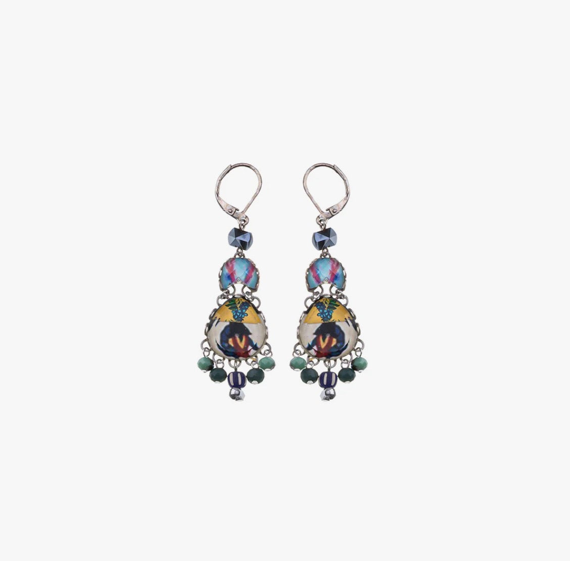 AYALA BAR - Handmade Drop Colorful Glass Earrings - Candy Twist Lolly