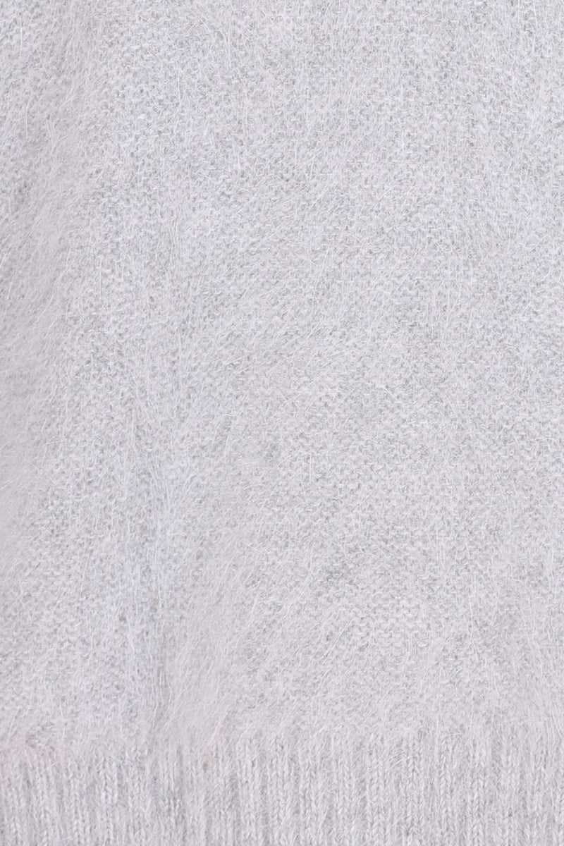 ‘Montreal’ Knit Angora Sweater - Silver Grey