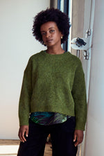 ‘Aspen’ Alpaca Knit Sweater - Moss