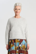 ‘Aspen’ Alpaca Knit Sweater - Light Grey