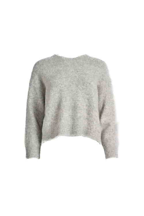 ‘Aspen’ Alpaca Knit Sweater - Light Grey