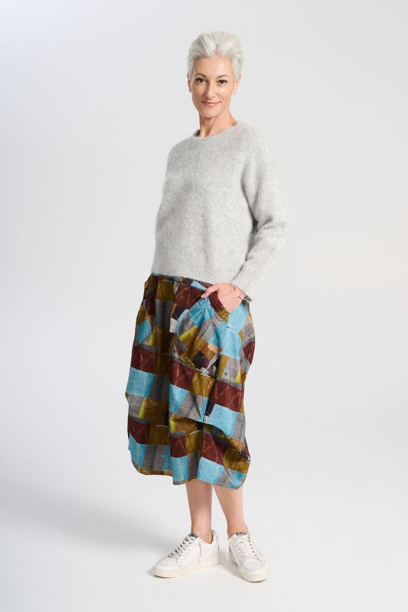 ‘Aspen’ Alpaca Knit Sweater - Light Grey