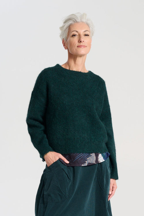 ‘Aspen’ Alpaca Knit Sweater - Teal
