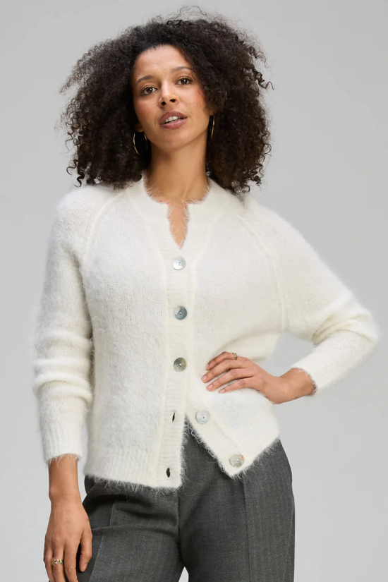 Zaket & Plover - Alpaca Cardi - White