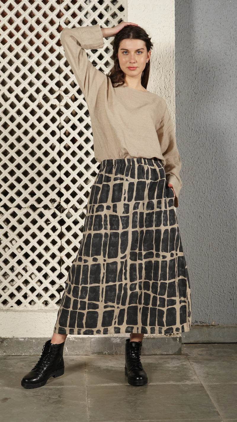 Imagine Fashion ‘Winston’ Cotton Skirt - Onyx