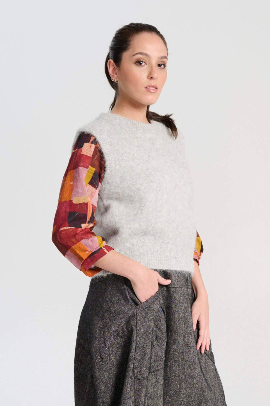 Olga De Polga - ‘Aspen’ Alpaca Knit Vest - Grey - LAST ONE - Size M/L