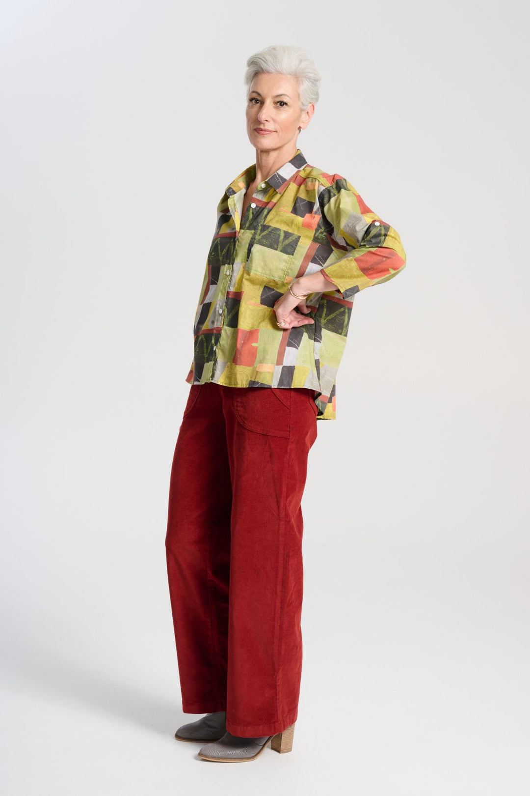 Olga De Polga - Peggy ‘Sue’ Long Pants Soft Velvet - Vino