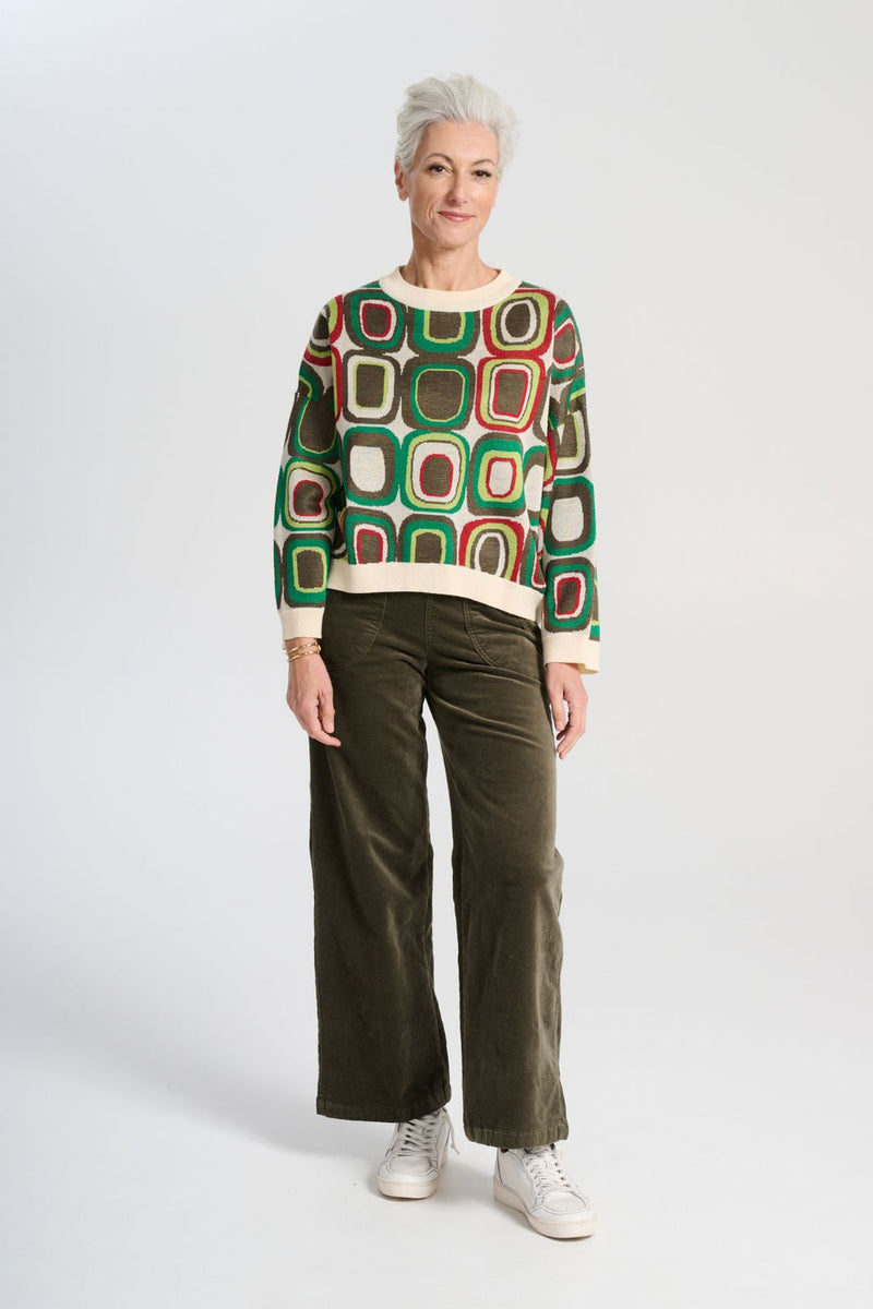 Peggy ‘Paris’ Long Pants Soft Velvet - Khaki