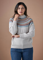 UIMI ‘Pixie’ Modern Check Jumper in Merino Wool - Mushroom