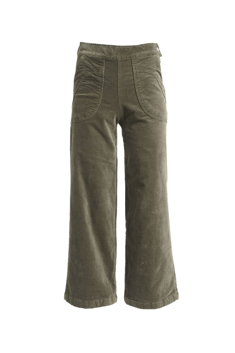 Peggy ‘Paris’ Long Pants Soft Velvet - Khaki