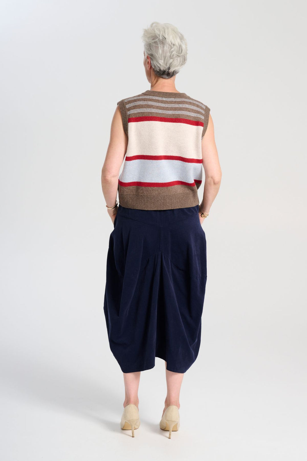 Olga De Polga - Milwaukee ‘Marlowe’ Skirt Fine Cord - Navy