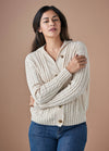 UIMI ‘Frida’ Cable Textured Cardigan Australian Merino Wool - Antique