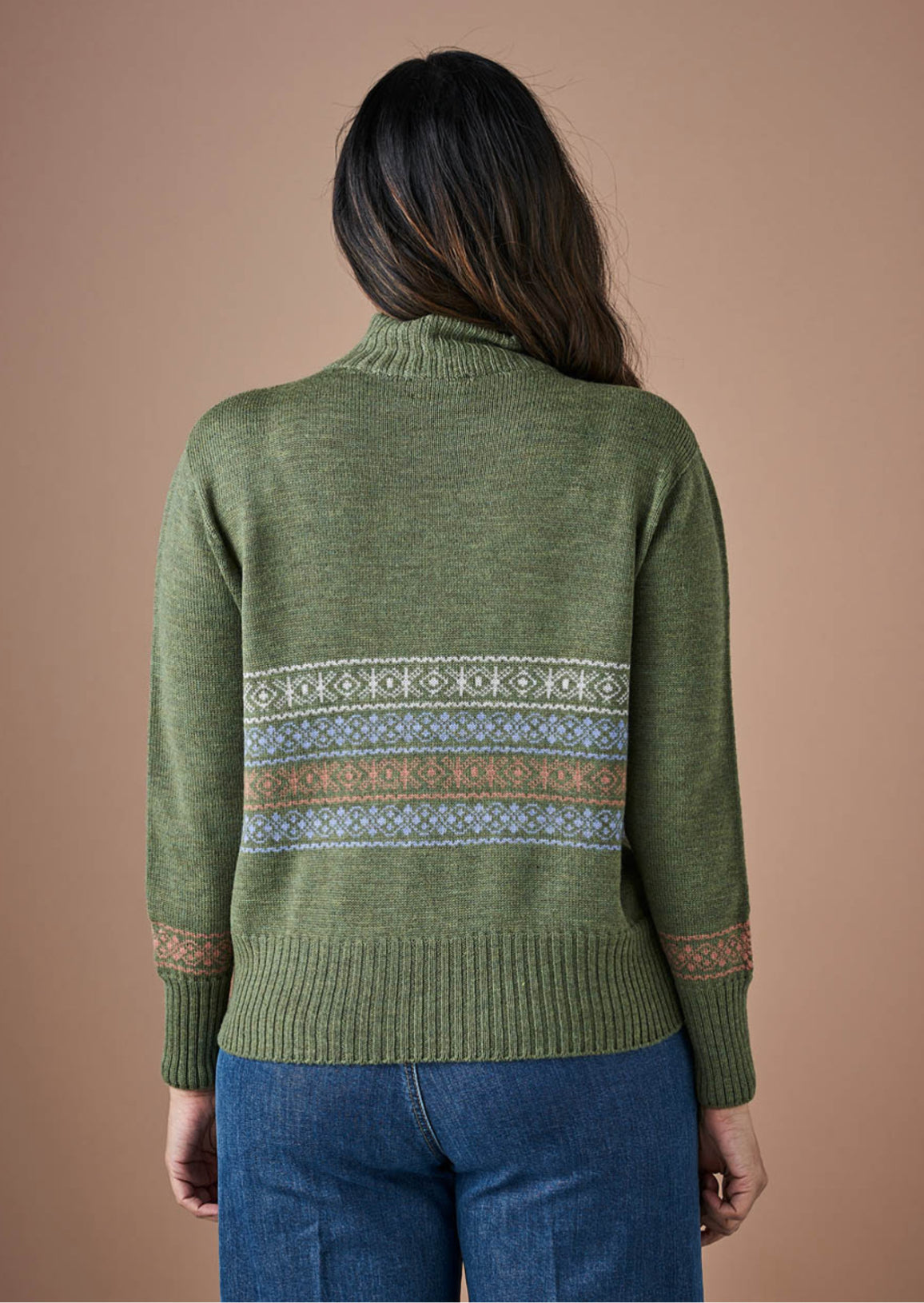 UIMI ‘Aspen’ Nordic Pattern Jumper Australian Merino Wool - Mushroom -LAST ONE - Size L