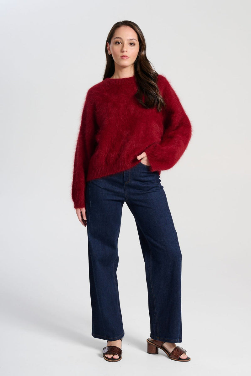 ‘Montreal’ Knit Angora Sweater - Vino