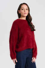 ‘Montreal’ Knit Angora Sweater - Vino
