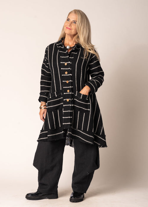 ‘Elodie’ Linen Jacket - Onyx