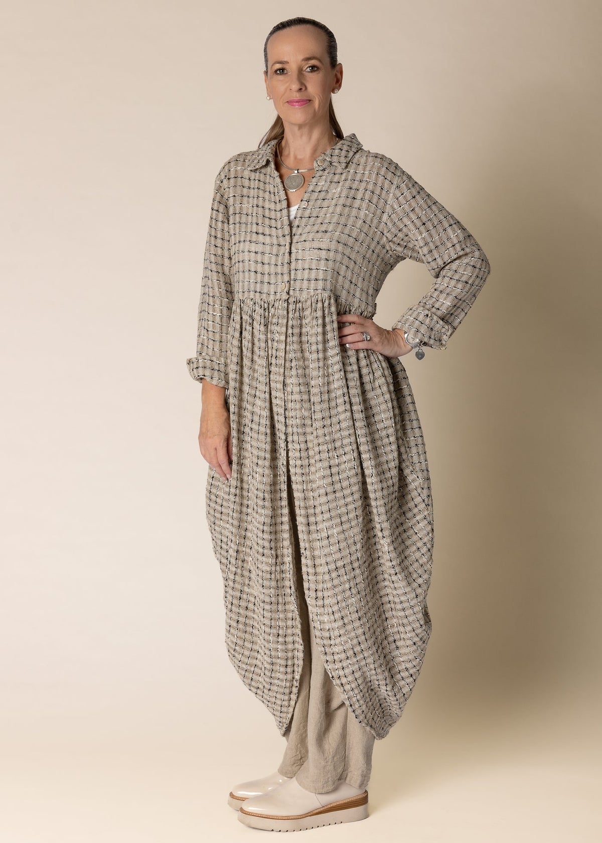 Imagine Fashion - ‘Cambria’ Linen Jacket - Latte - LAST ONE - Size M