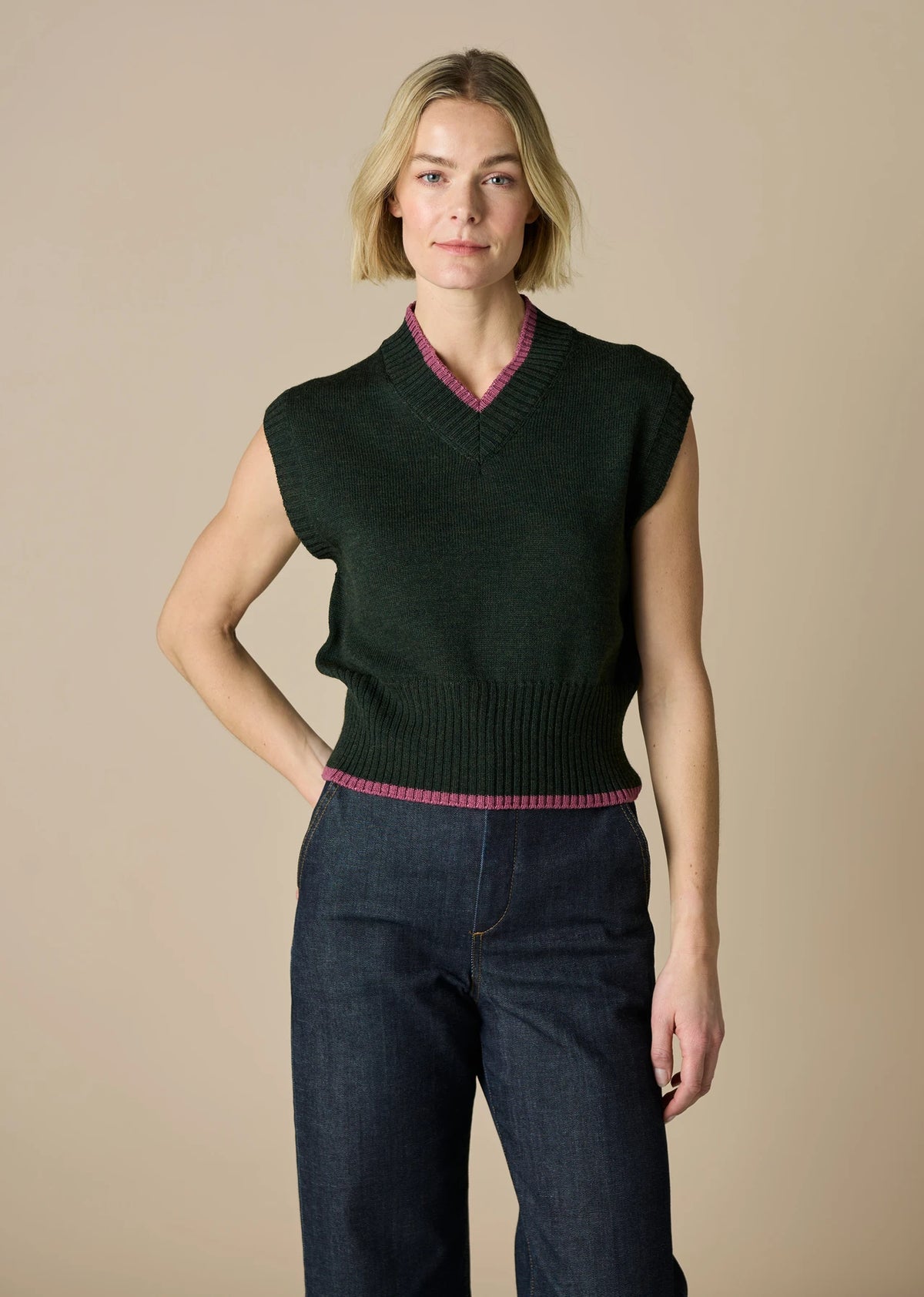 UIMI - Goldie - Australian Merino Wool Vest - Basil