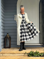 Winter Cotton Flannel Dress - Black Check