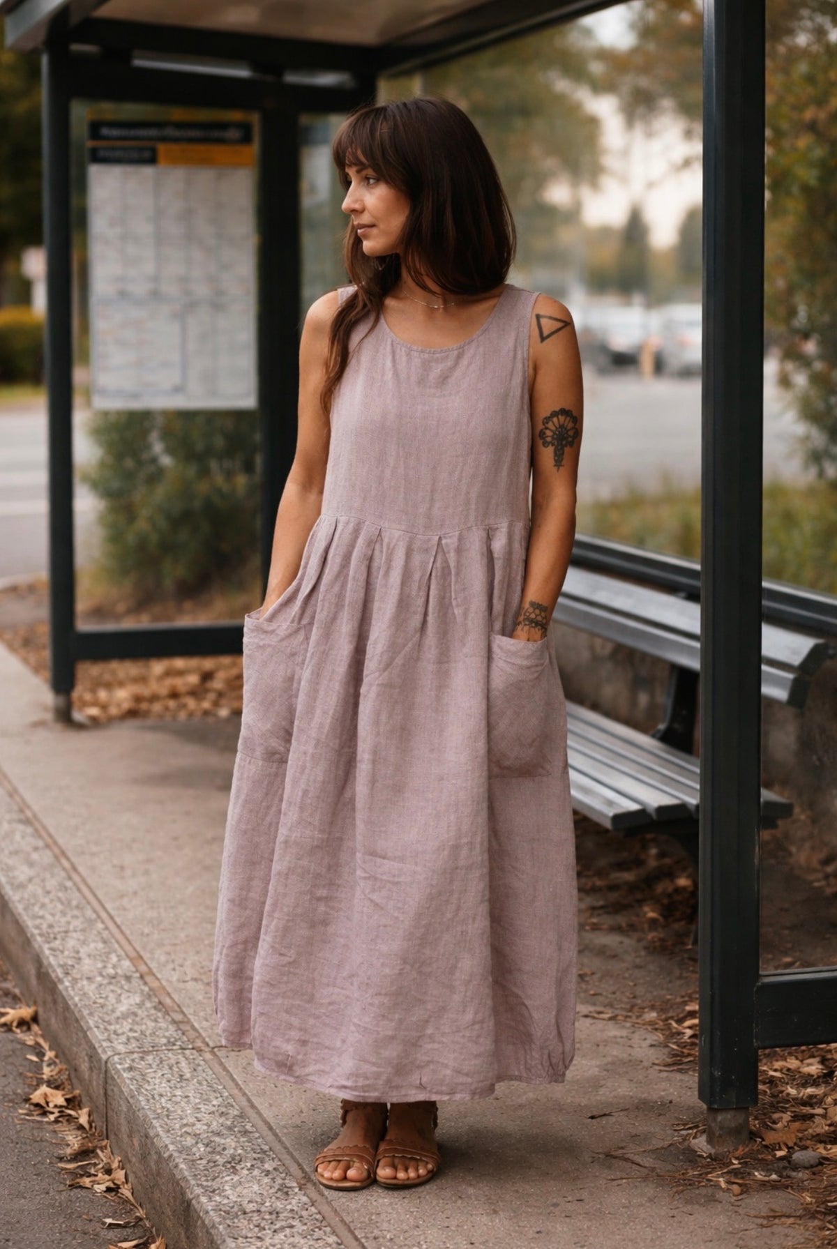 Montaigne - Sartene - French Linen Dress - Houndstooth