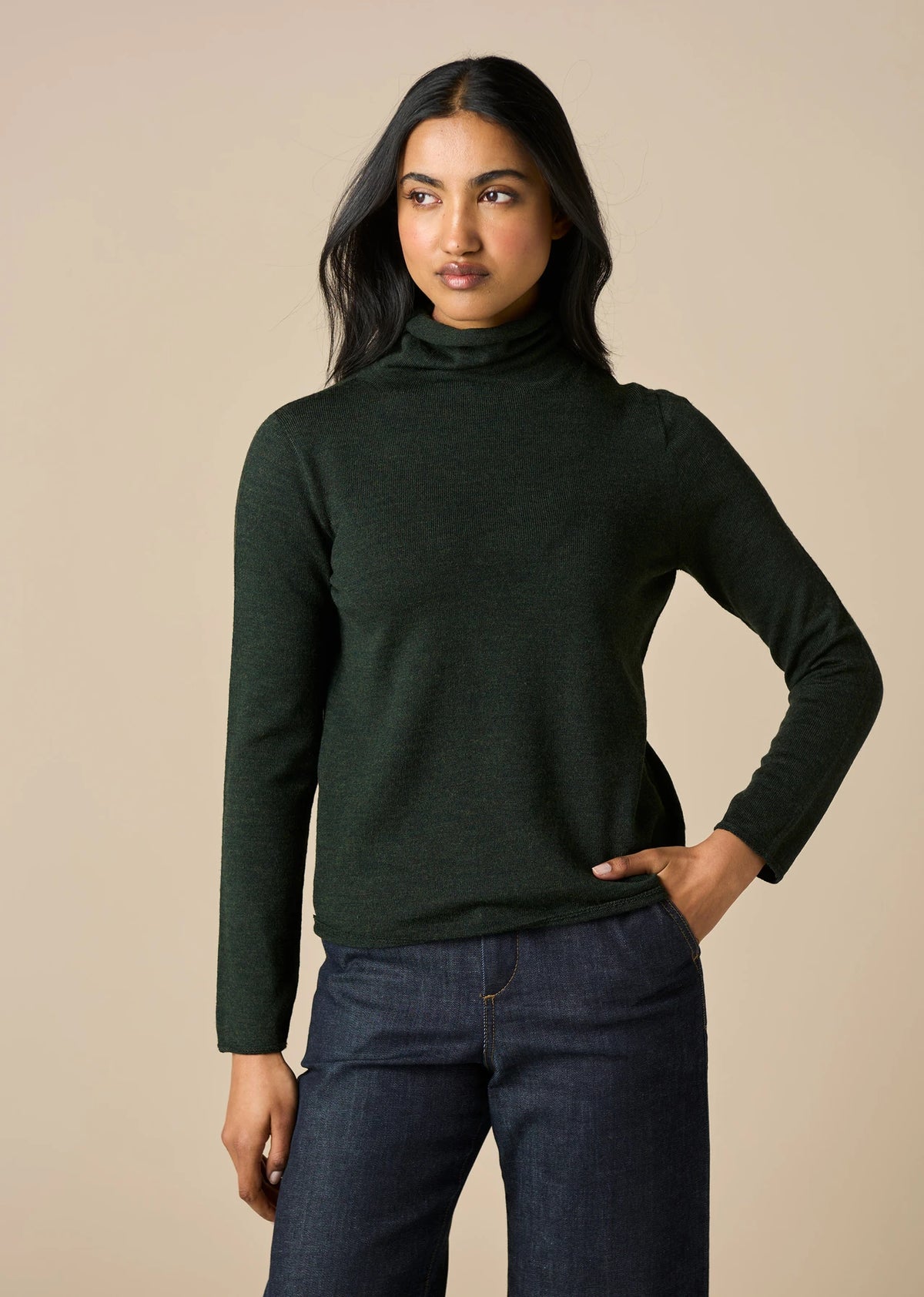 UIMI - Rollo - Australian Merino Wool Jumper Top  - Basil