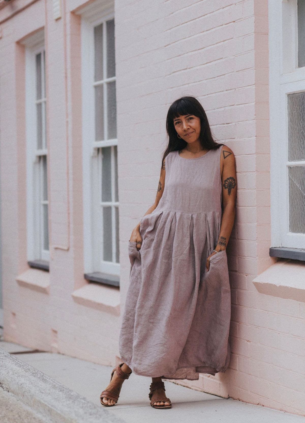 Montaigne - Sartene - French Linen Dress - Houndstooth