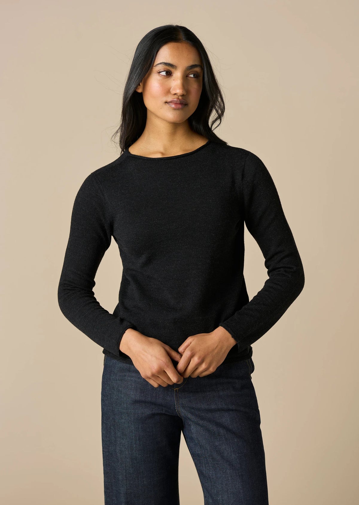 UIMI - Phoebe - Australian Merino Wool Jumper Top  - Black