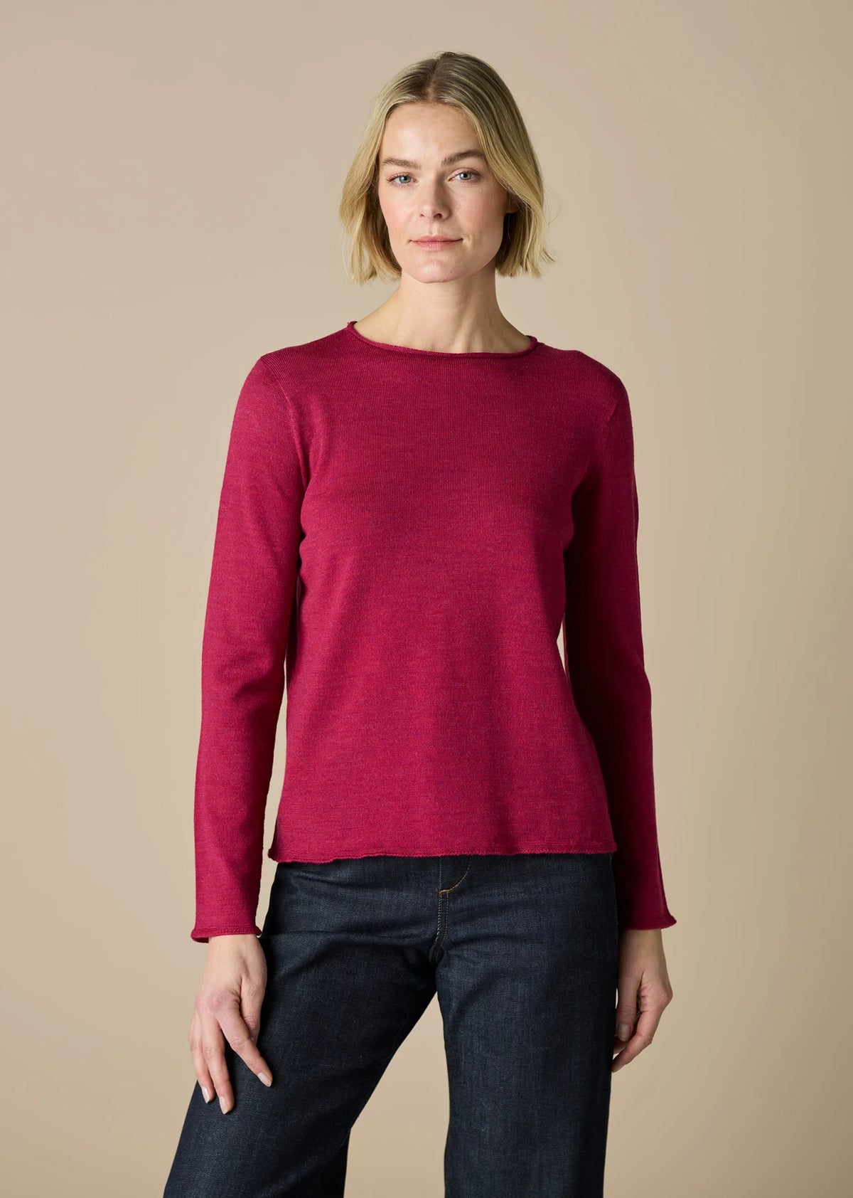 UIMI - Phoebe - Australian Merino Wool Jumper Top  - Magenta
