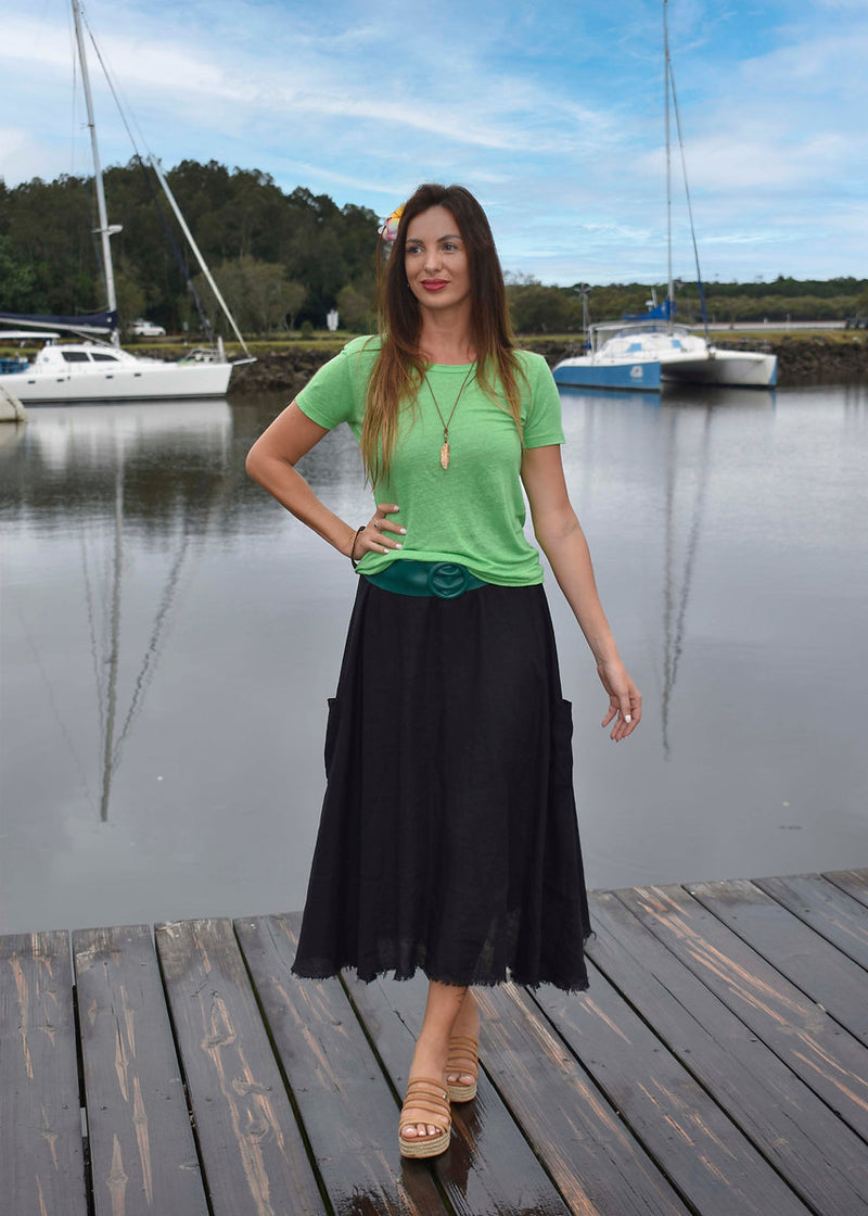 Mandorle ‘Amelie’ Italian Linen Skirt - Various Colours