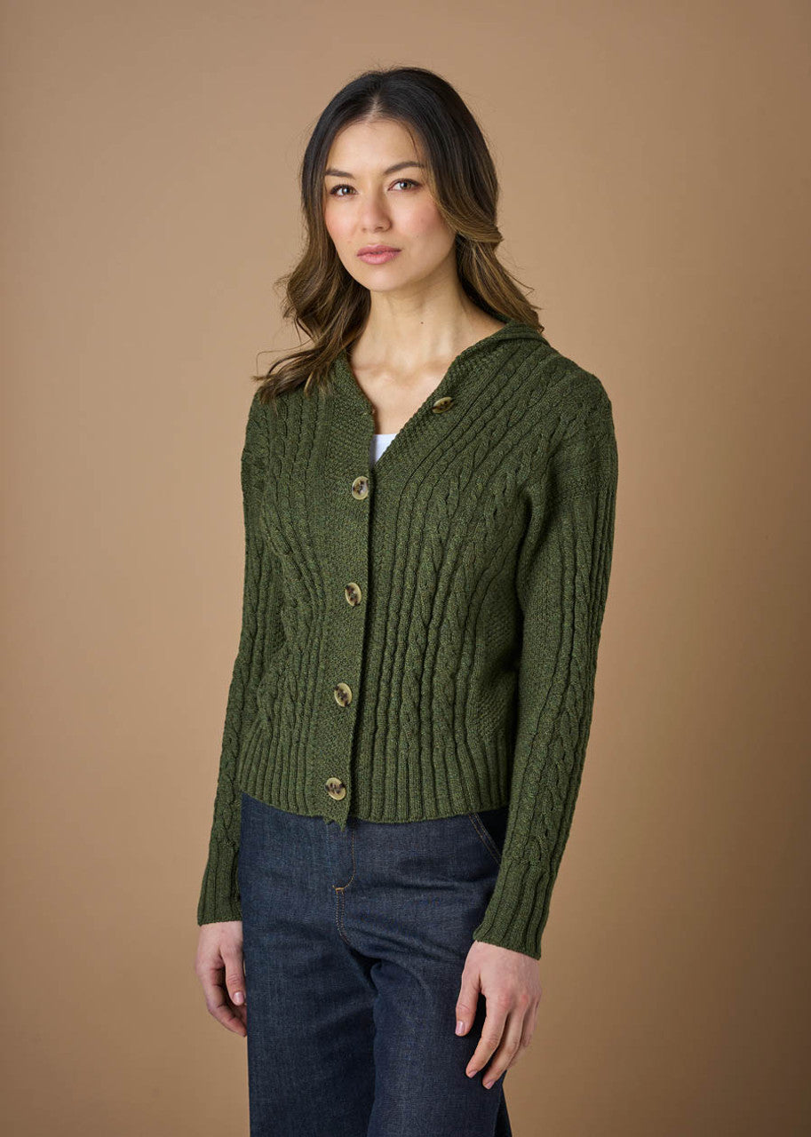 UIMI - ‘Frida’ Australian Merino Cardigan - Moss