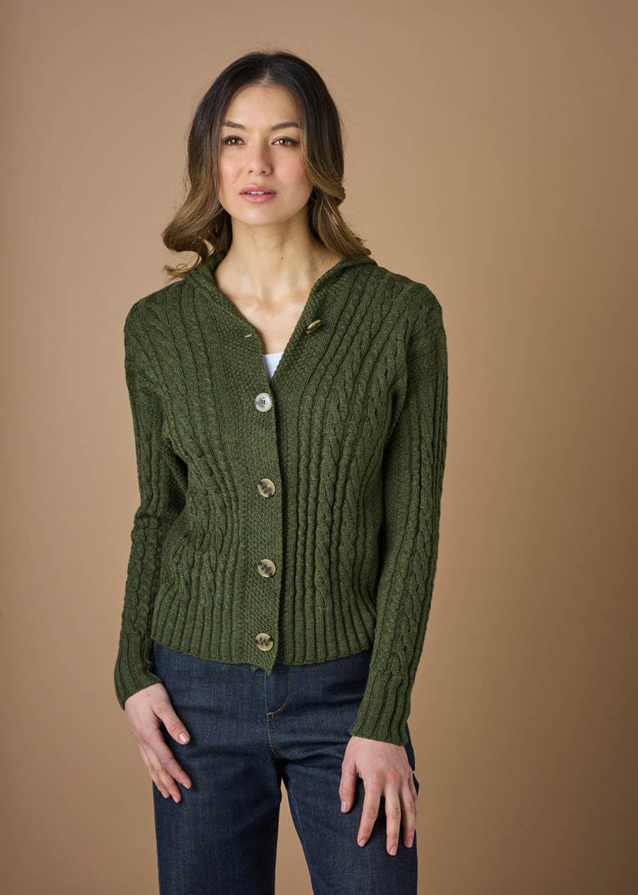 UIMI - ‘Frida’ Australian Merino Cardigan - Moss