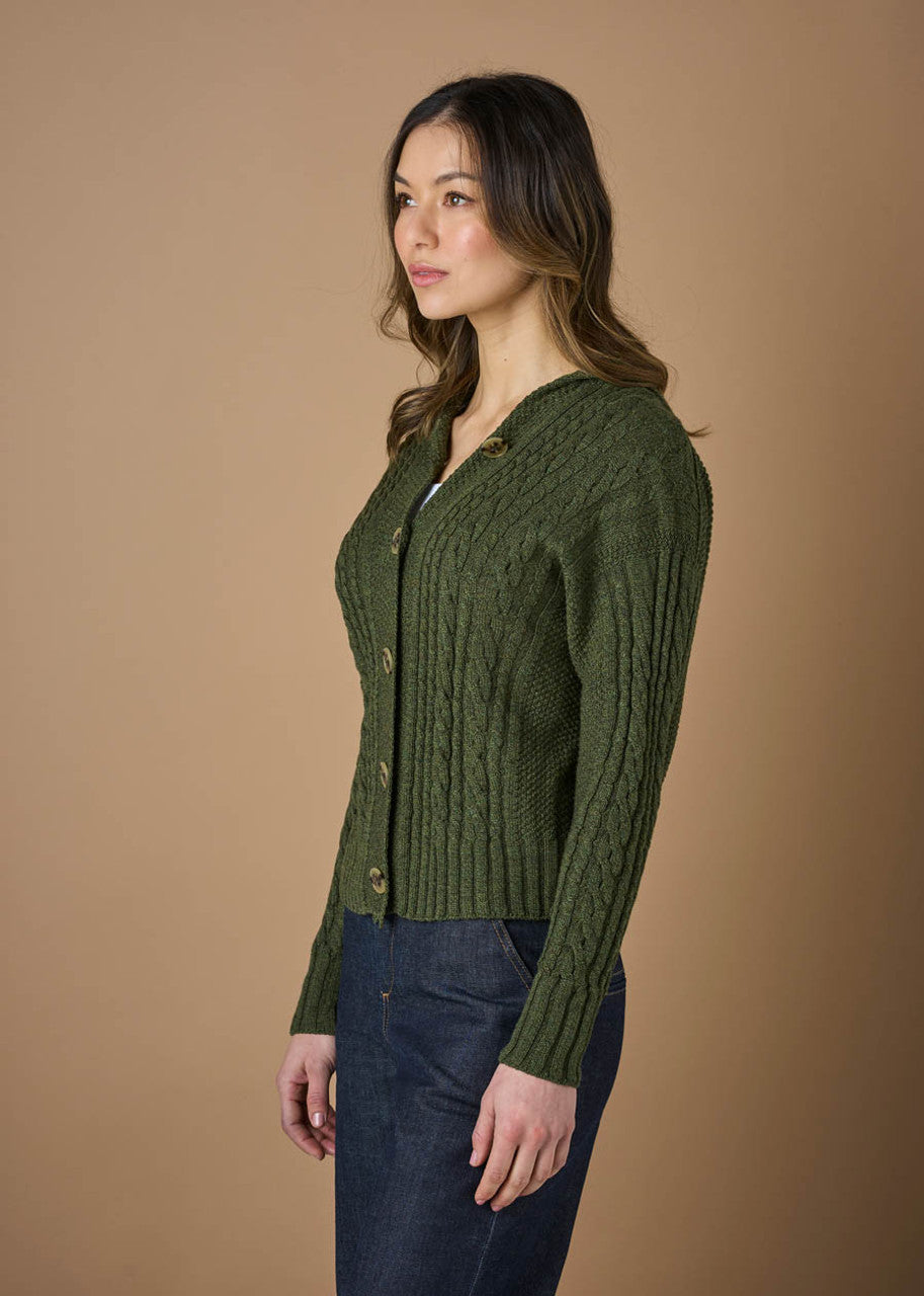 UIMI - ‘Frida’ Australian Merino Cardigan - Moss