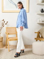 State Of Embrace Pointed Collar Blouse - Allure Blue