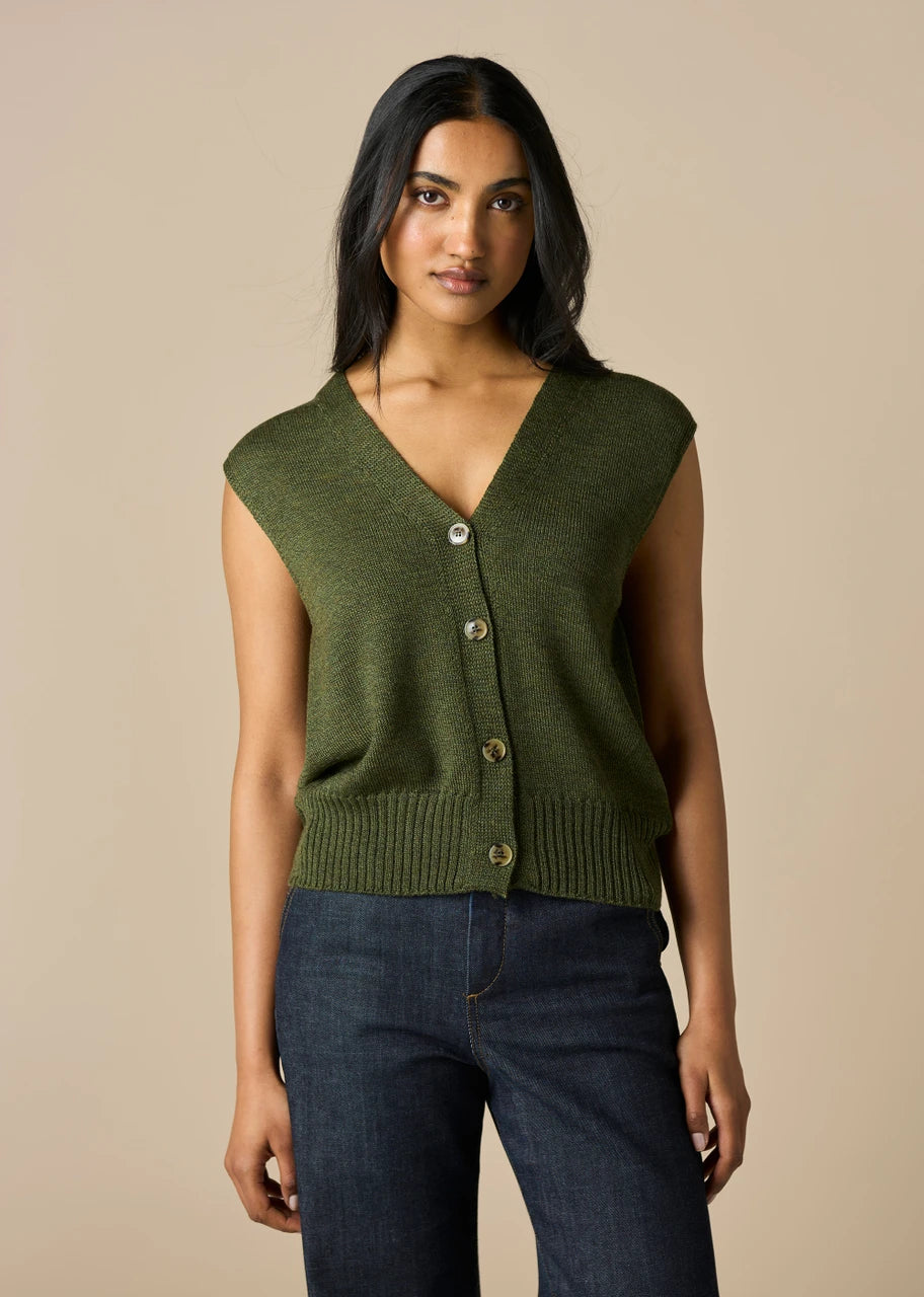 UIMI - Margaux - Australian Merino Wool Vest - Moss