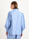 State Of Embrace Pointed Collar Blouse - Allure Blue