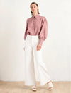 State Of Embrace Pointed Collar Blouse - Desert Rose