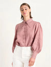 State Of Embrace Pointed Collar Blouse - Desert Rose