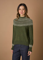 ‘Ingrid’ Fair Isle Australian Merino Jumper - Moss