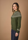 ‘Ingrid’ Fair Isle Australian Merino Jumper - Moss
