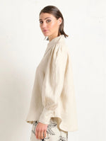 State Of Embrace Pointed Collar Blouse - Stone